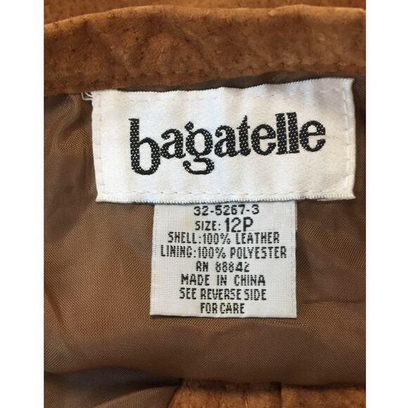 Bagatelle Vintage 12P Suede Skirt Brown Preppy Heritage Quiet Luxury Look - Picture 2 of 4